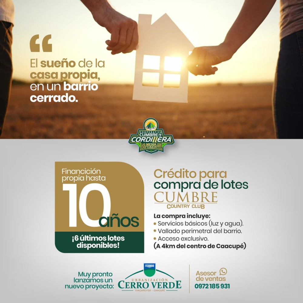 Crédito para la compra de lotes en el Country Club